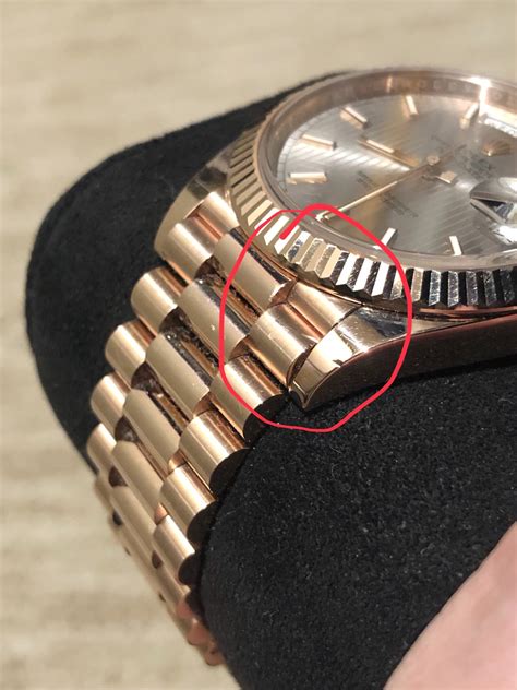 fixing dents rolex day date|Fixing a dent in the case .